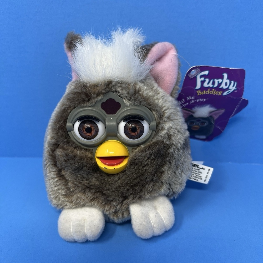 Vintage Tiger Furby Buddies Like Pet Plush 1999 Mini 4 Inch Stuffed Toy Cute